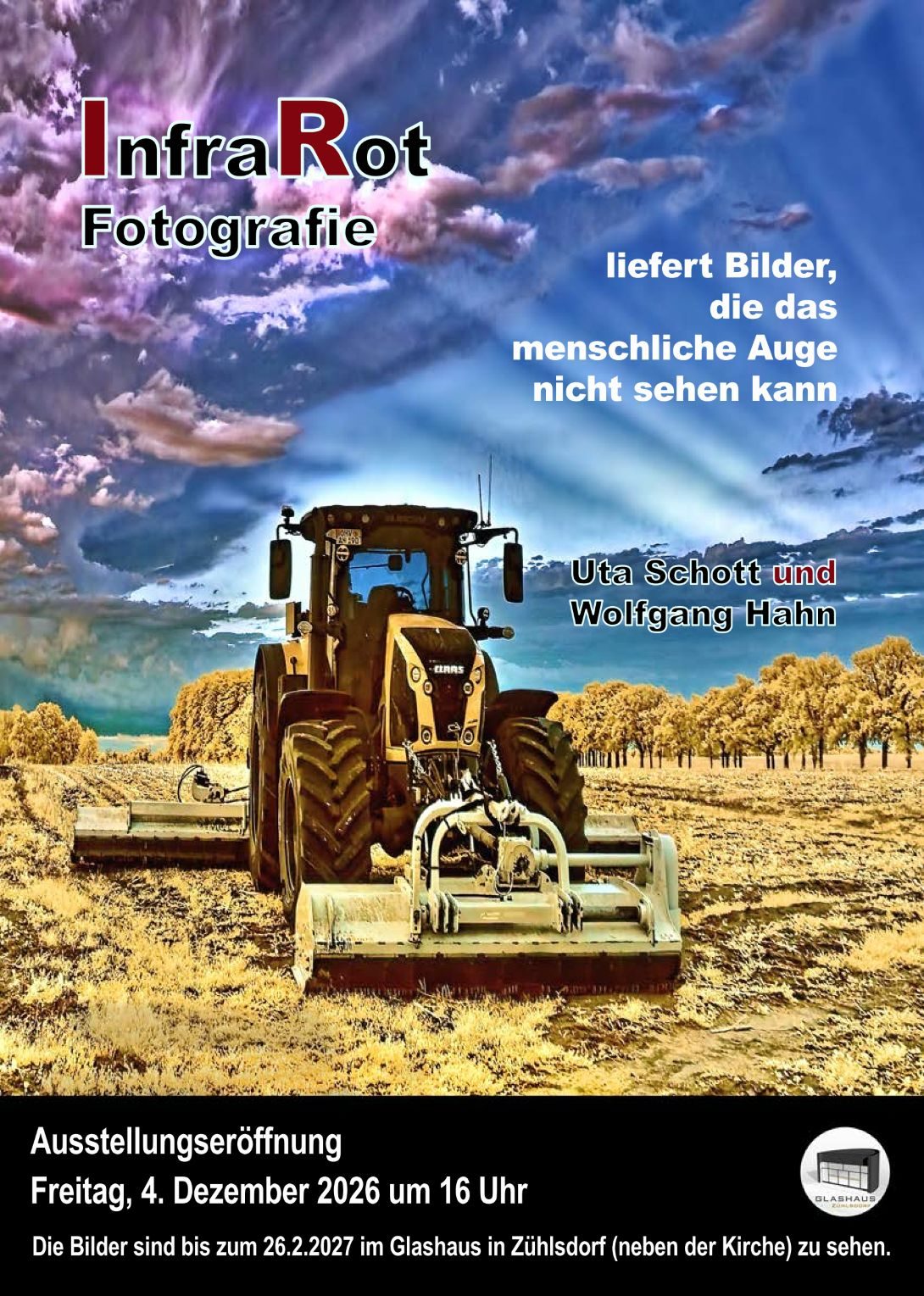 Vernissage der Glashaus-Ausstellung "InfraRot" mit Fotos von Uta Schott und Wolfgang Hahn