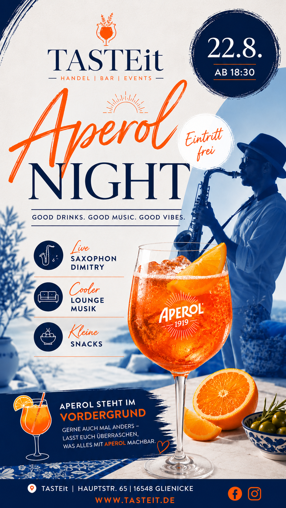 APEROL Night - Eintritt Frei - Live Saxophon