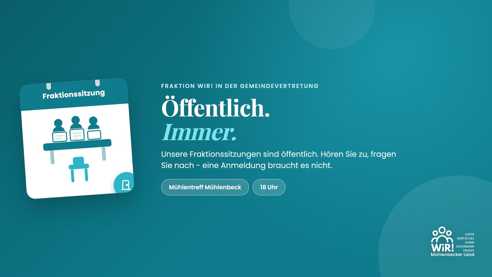 Fraktion WiR! # Offene Fraktionssitzung