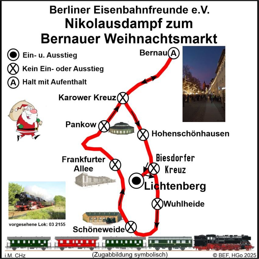 Nikolausdampf zum Bernauer Weihnachtsmarkt - Mit dem Nikolaus zum Weihnachtsmarkt in die Hussitenstadt - Bild 2