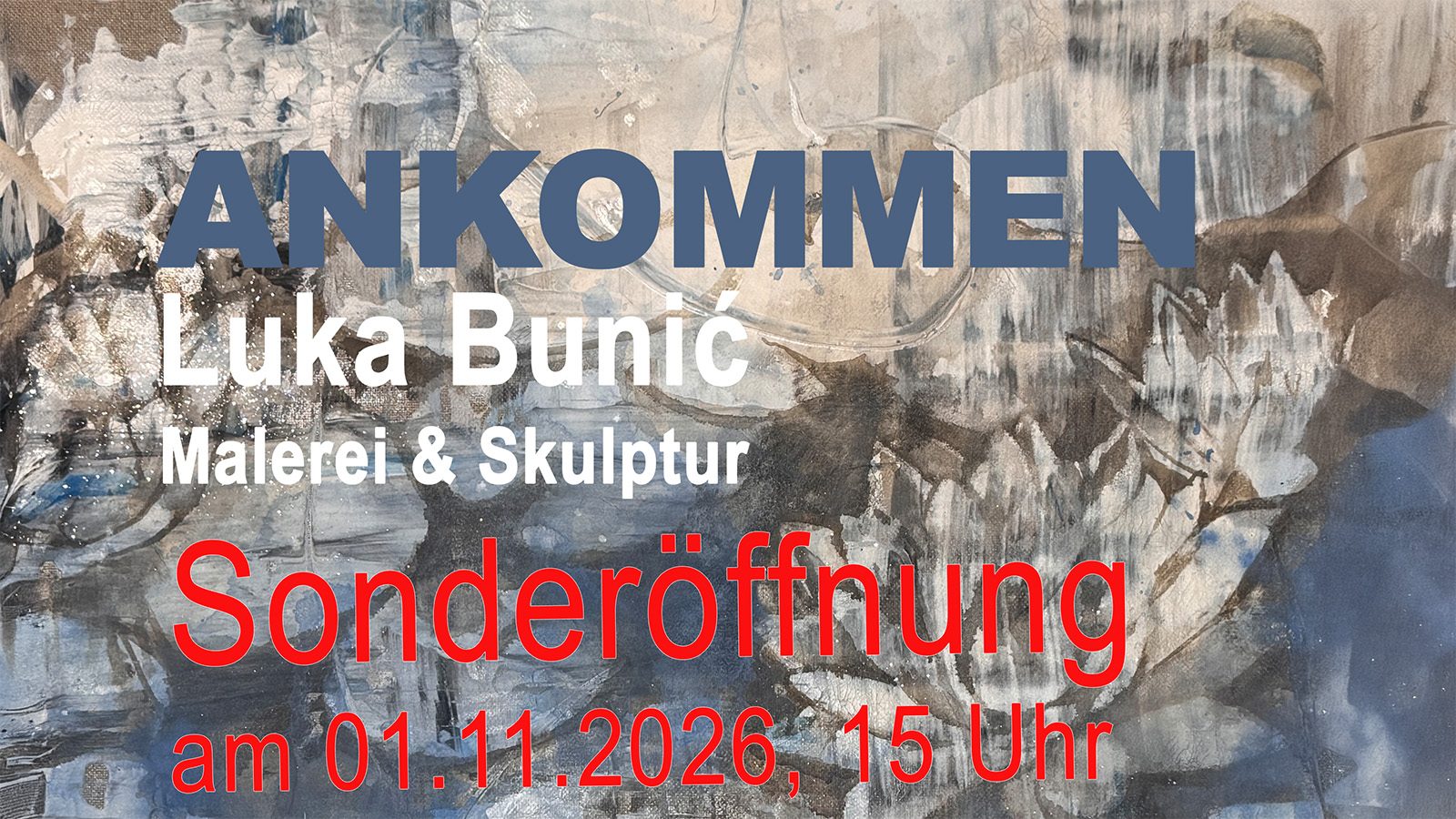 Sonderöffnung der Glashaus-Ausstellung "ANKOMMEN" von Luka Bunić